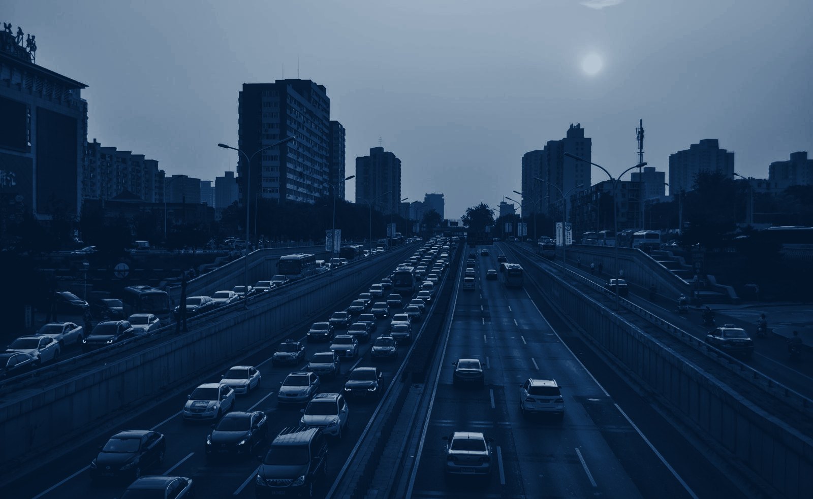 DFW highway at night